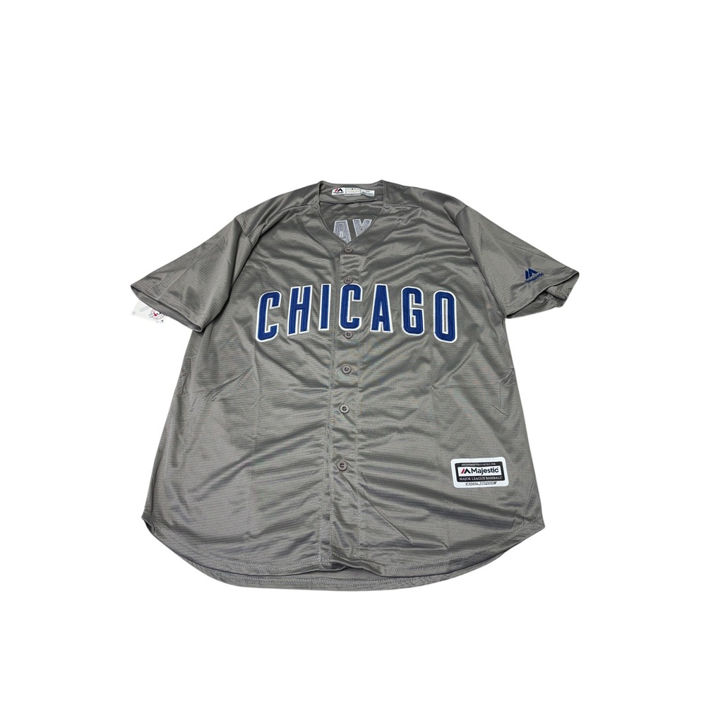 NWOT Majestic Chicago Cubs Kris Bryant 17 MLB‎ Jersey Mens Medium Grey Cool Base